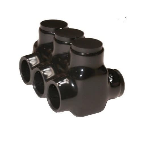 OhLectric Multi Cable Connectors with 12 Wire Ports - Dual Entry Polaris Connector - Black Insulated Vinyl Coated Wire Connectors - Aluminium Connector for CU9AL Wires - Pack of 2 - OL-47471