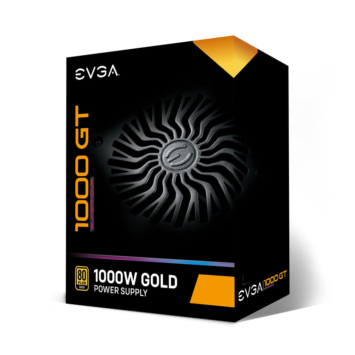 EVGA 1000 GT, 80 Plus Gold 1000W, Fully Modular, Eco Mode with FDB Fan, 100% Japanese Capacitors, 10 Year Warranty, Includes Power ON Self Tester, Compact 150mm Size, Power Supply 220-GT-1000-X1