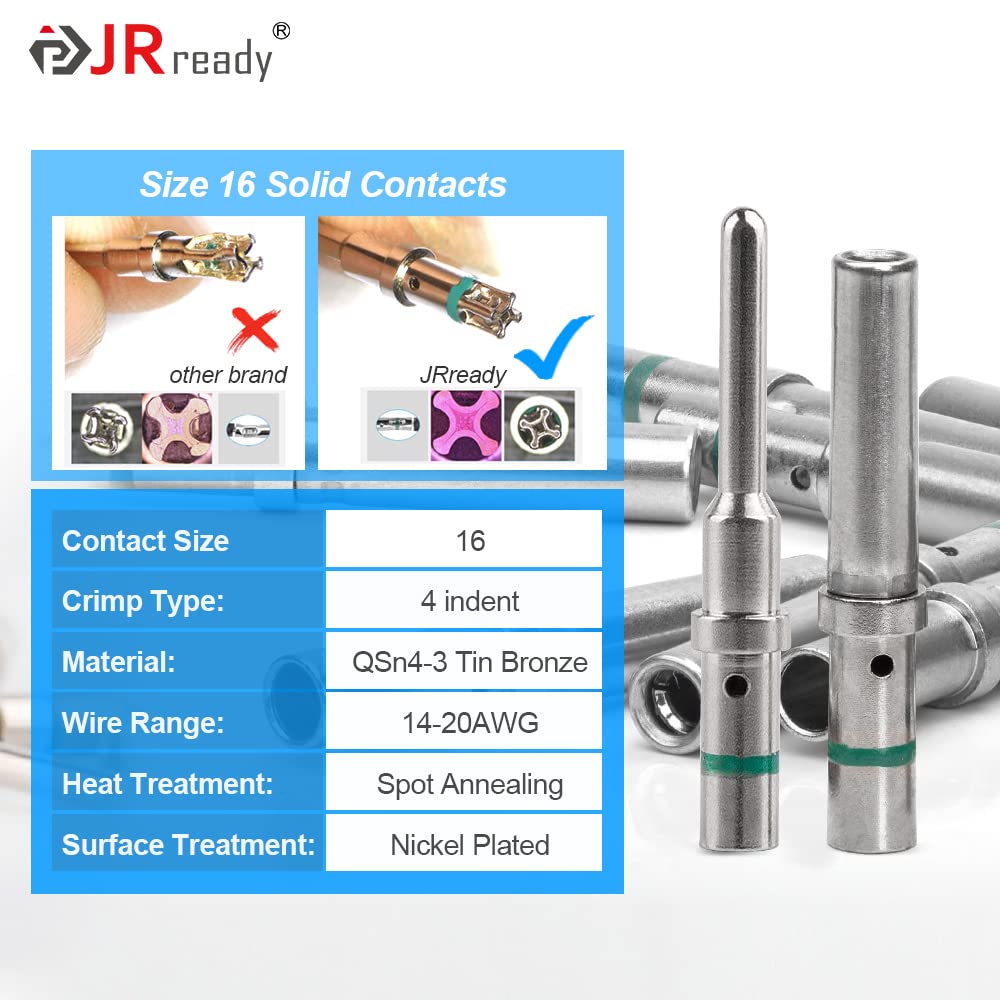 JRready ST6146 Deutsch Connector Kit with Crimper, DT 2 Pin Connector, 3 4 6 8 12 Pin Connectors, Deutsch Pins Size 16 Solid Contacts, Deutsch Crimp Tool ACT-M202 for 12-22AWG